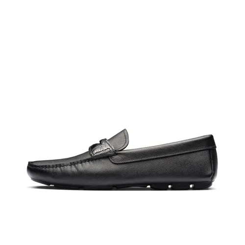 PRADA Saffiano Men's Casual Shoes Men Low Top Black