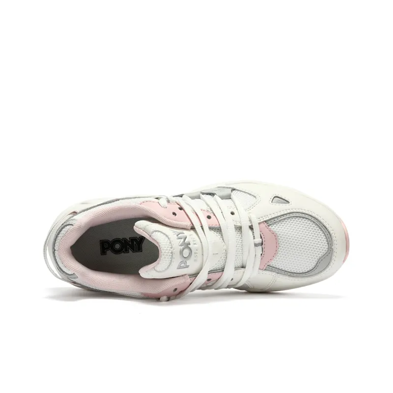 Pony Chunky Sneakers Women's Low Top White/Gray/Pink-3