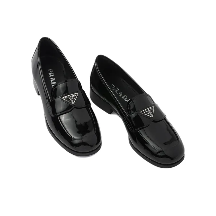 PRADA Patent Leather Loafers 'Black' Women's-4