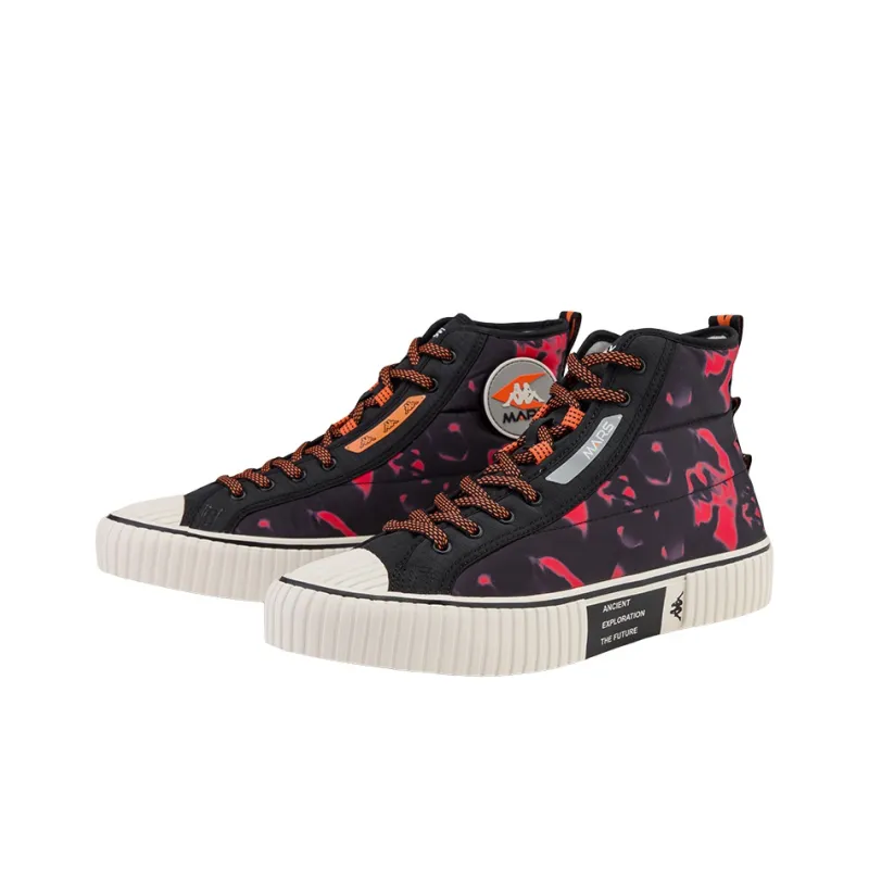 Kappa MARS Abrasion Resistant Coverage High Top Canvas Shoes Unisex Black-2