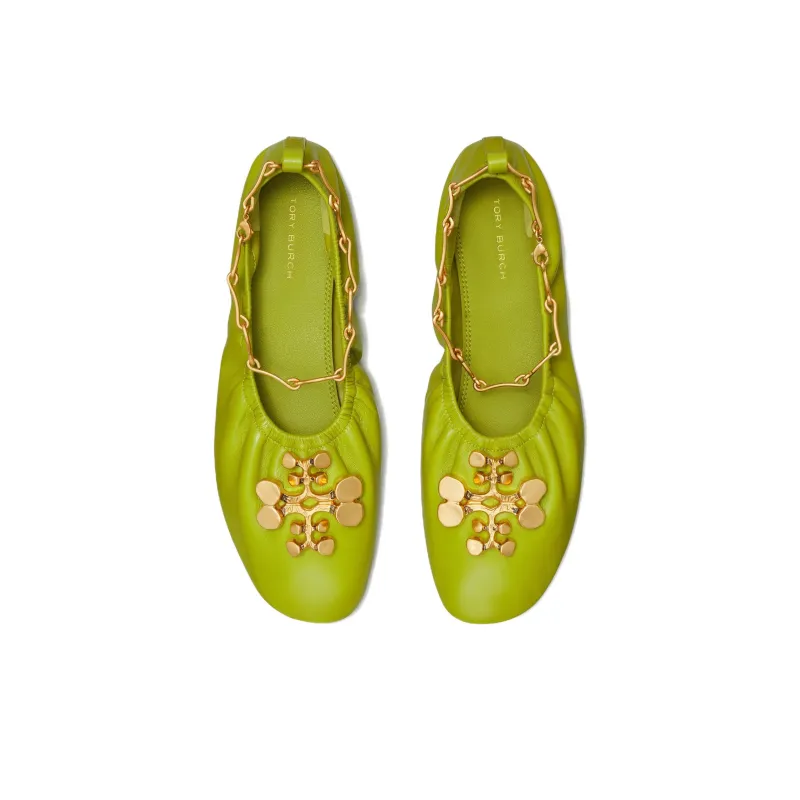 TORY BURCH Brutalist Fashion Flat Shoes Women's Green-3