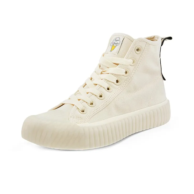 Kappa Anti Slip Wear Resistant High Top Canvas Shoes Unisex White-1