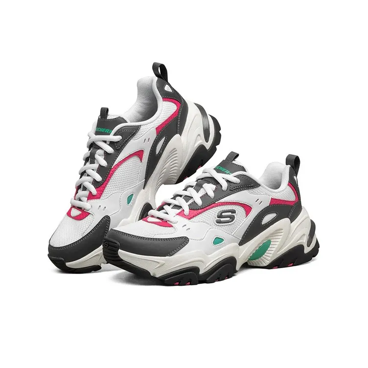 Skechers Stamina V2 Low Top Running Shoes Pink/White Women's-2