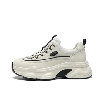 HLA Chunky Sneakers Women's Low Top White Black/Beige Brown