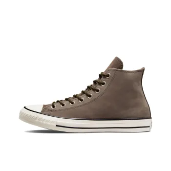 Converse Chuck Taylor All Star Nubuck Leather Anti Slip Wear Resistant High Top Canvas Shoes Unisex Dark Brown