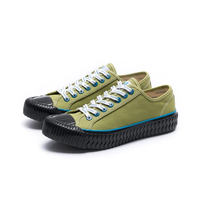 Excelsior Canvas Shoes Unisex Low Top Winter Moss Green-1