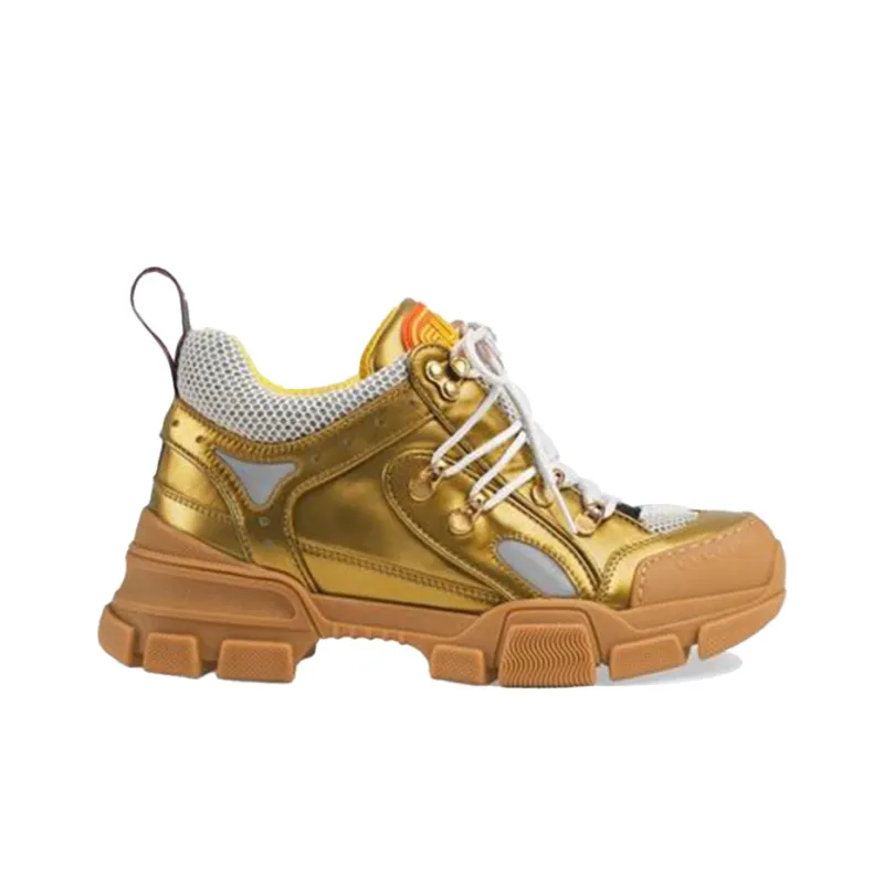 GUCCI Flashtrek Sega Metallic Gold Women's Women's-1