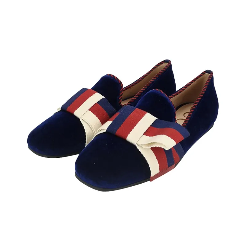 GUCCI Sylvie Casual Single Shoes Women's Dark Blue-1