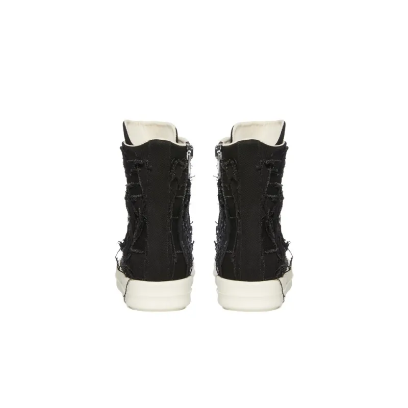 Rick Owens DRKSHDW Abrasion Resistant High Top Skateboard Shoes Men's Black-3