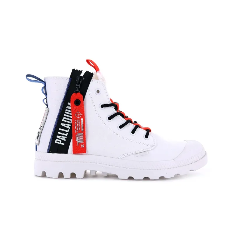 Palladium Pampa Hi Ticket To Earth Anti-Slip Wear-Resistant High-Top Canvas Shoes Unisex White-1