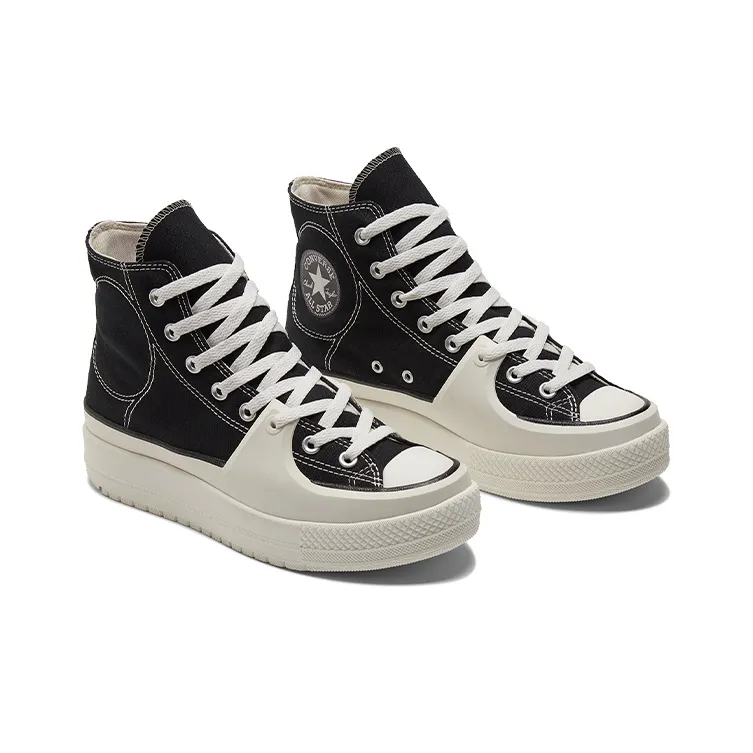 Converse Chuck Taylor All Star Construct Hi Black Vintage White-2
