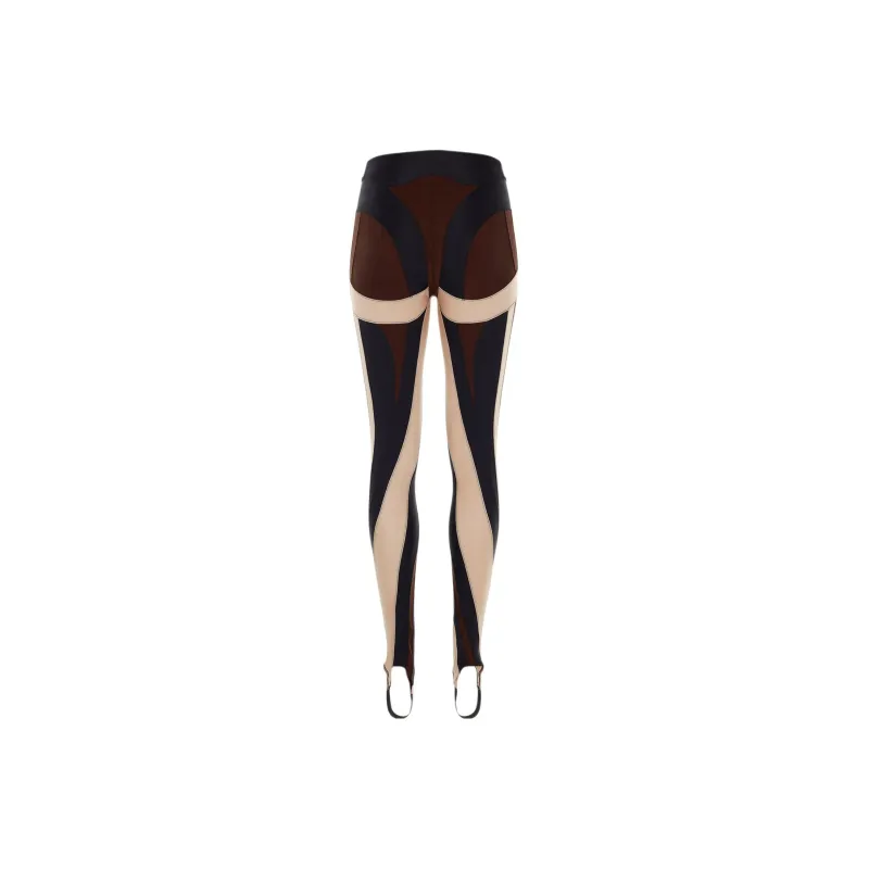 Mugler Panelled Spiral Leggings-1