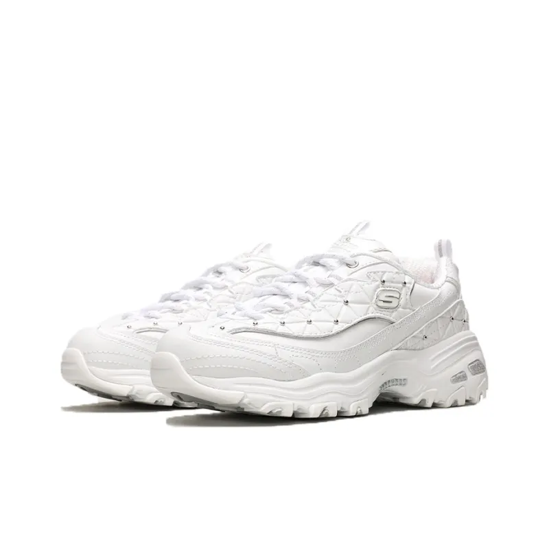 Skechers D'Lites Glamour Feels Low/Dad Shoes Gs White Women's-2