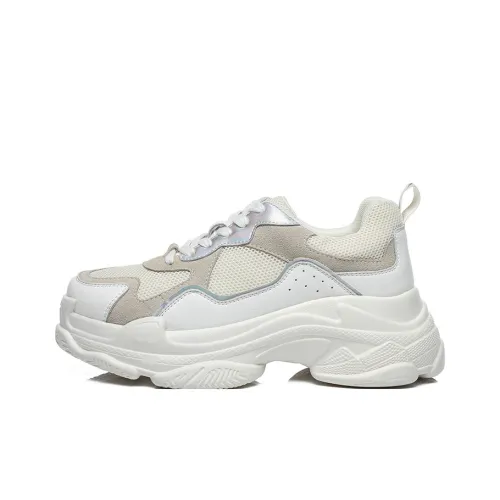 EVERAU Chunky Sneakers Women's Low-Top White