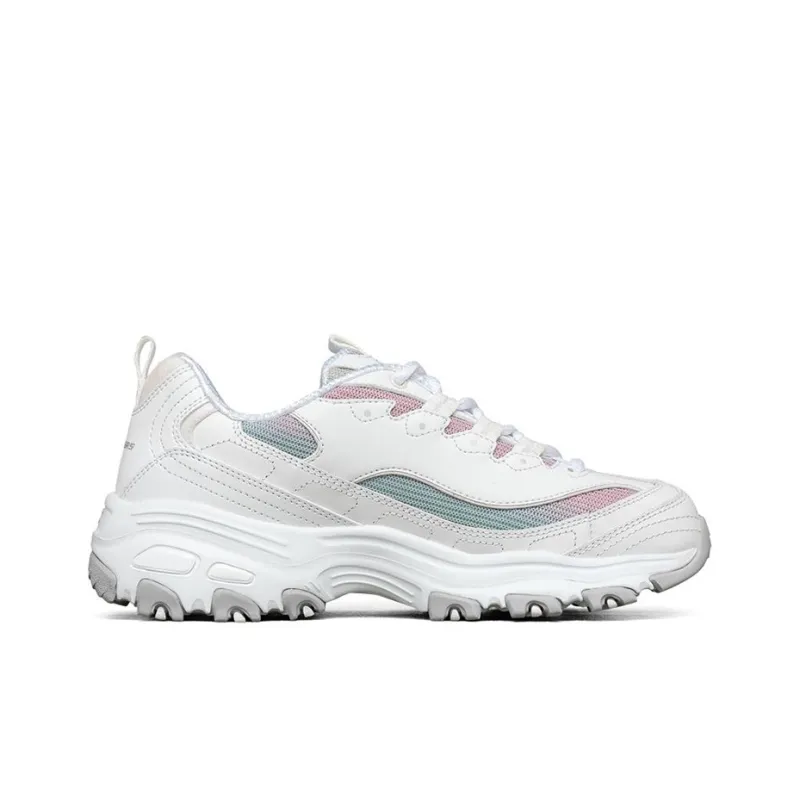 Skechers D'Lites 1.0 Low Top Running Shoes White/Multi Women's-1