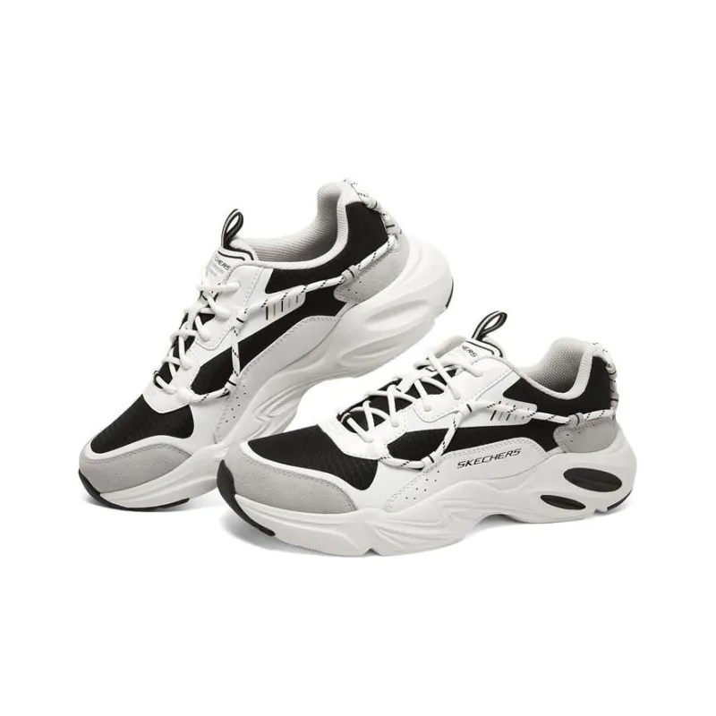 Skechers Stamina Airy Waffle Bear Wear resistant And Lightweight Low Top Chunky Sneakers Men's White Black-2