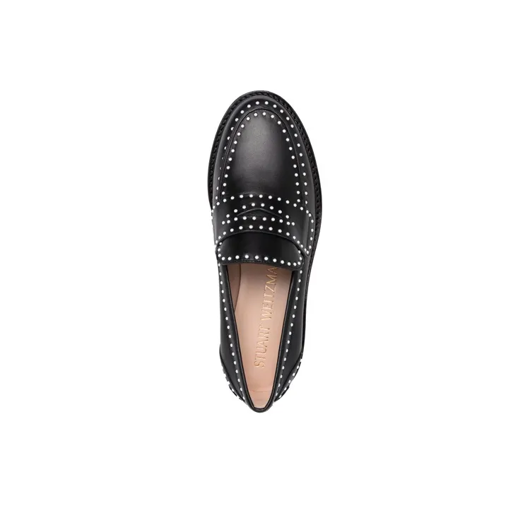 stuart weitzman Parker Pearl-embellished Loafers-4