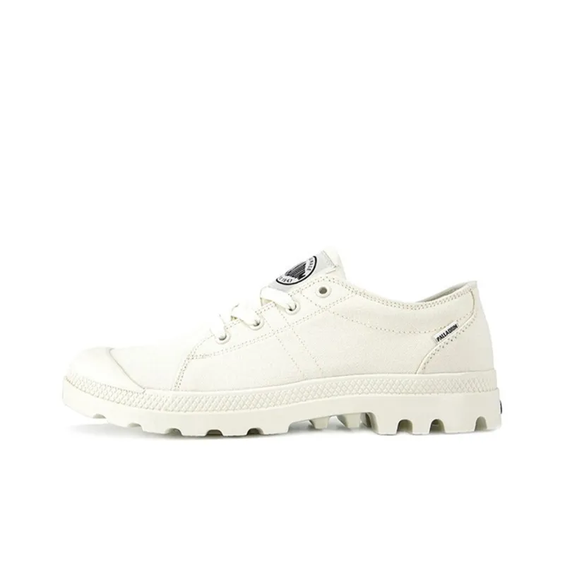 Palladium Anti Slip Wear Resistant Low Top Canvas Shoes Unisex Ecru-0