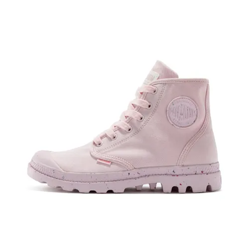 Palladium Pampa Hi Icecream Breathable Wear-Resistant Slip-Resistant High-Top Canvas Shoes Unisex Light Pink
