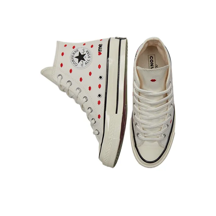 Converse Chuck Taylor All Star 70 Hi Embroidered Lips Vintage White-4