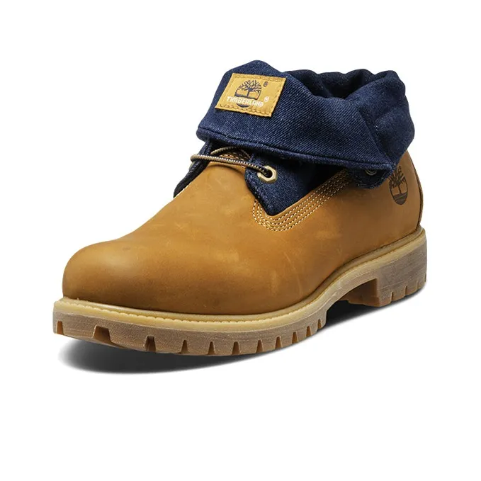 Timberland 6 Inch Premium Roll Top Boots 'Wheat Navy'-2
