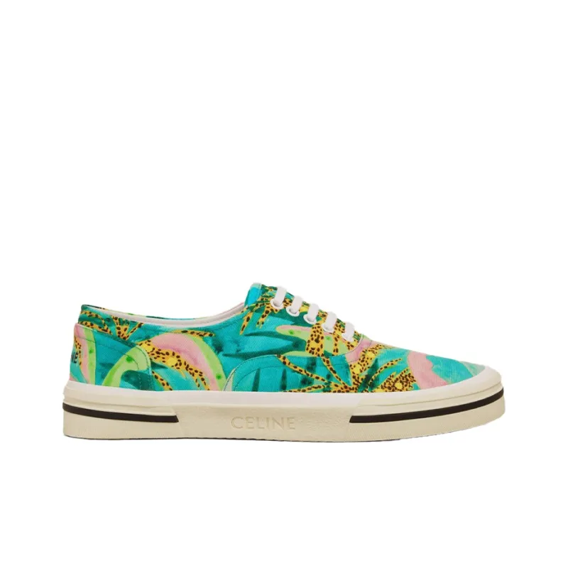 CELINE Eliot Stranded In The Jungle Anti Slip Wear Resistant Low Top Canvas Shoes Men's Multicolor Green-1