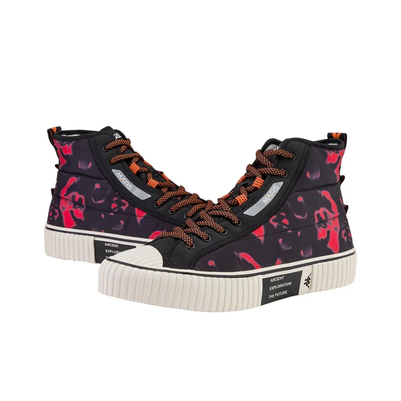 Kappa MARS Abrasion Resistant Coverage High Top Canvas Shoes Unisex Black-3