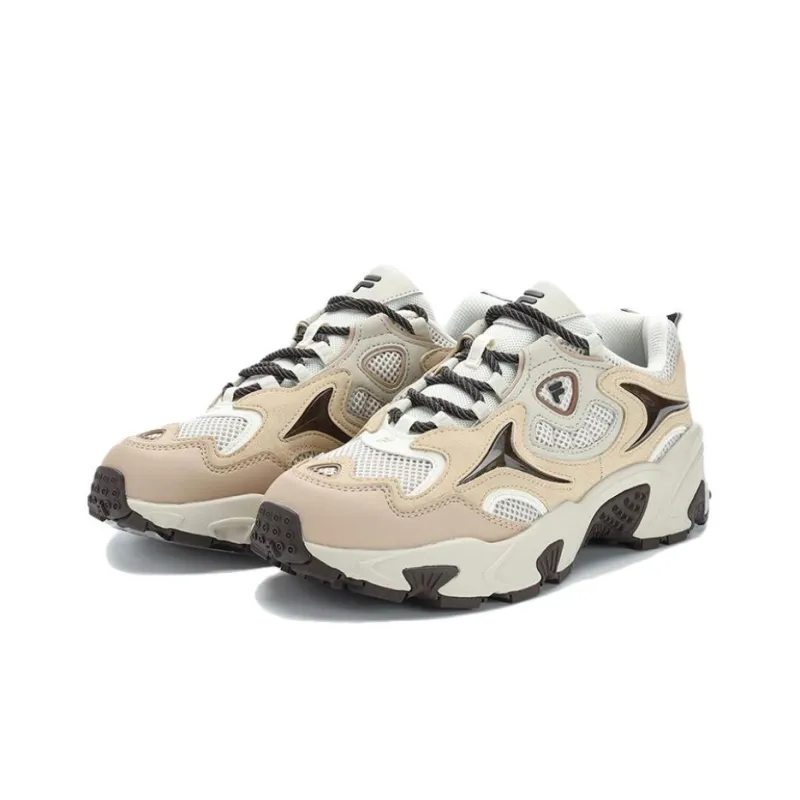 FILA FUSION Ancerus Plus One eyed Shoe Anti Slip Wear Resistant Low Top Chunky Sneakers Women's Oat-1