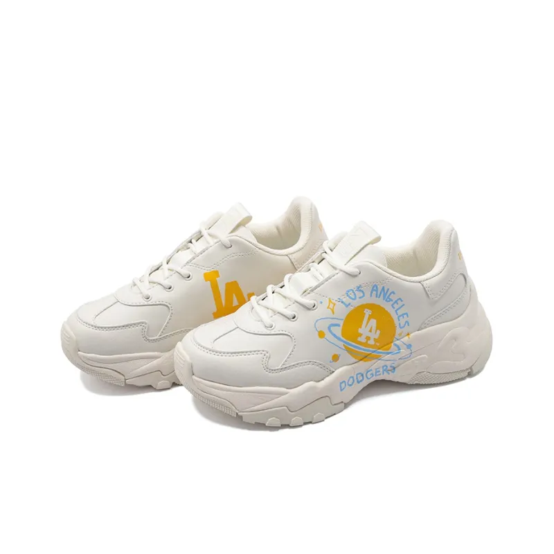 MLB Big Ball Chunky Planet Cushioned Slip Resistant Abrasion Resistant Low Top Chunky Sneakers Unisex White Orange-2