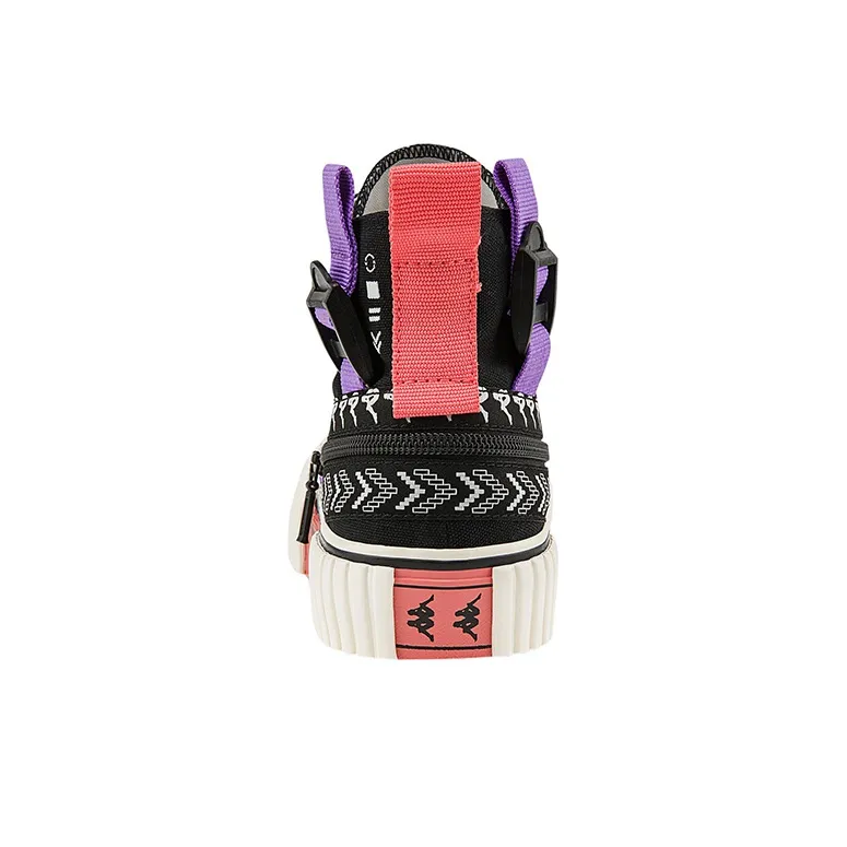 Kappa Player DJ Equipment Abrasion Resistant Coverage High Top Canvas Shoes Unisex Black Sea Shell Purple-5
