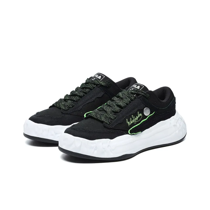 FILA FM 15 X Mihara Canvas Shoes 'Black White'-2