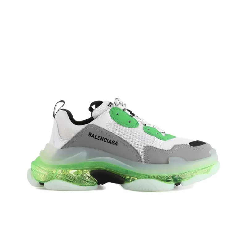 Balenciaga Triple S Clear Sole White Green-1