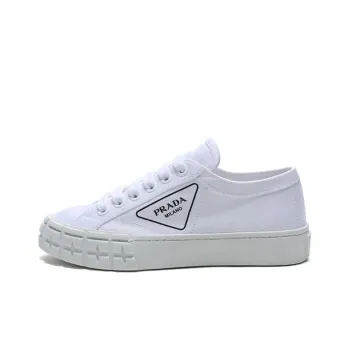 PRADA Canvas Shoes Women's Low-Top White