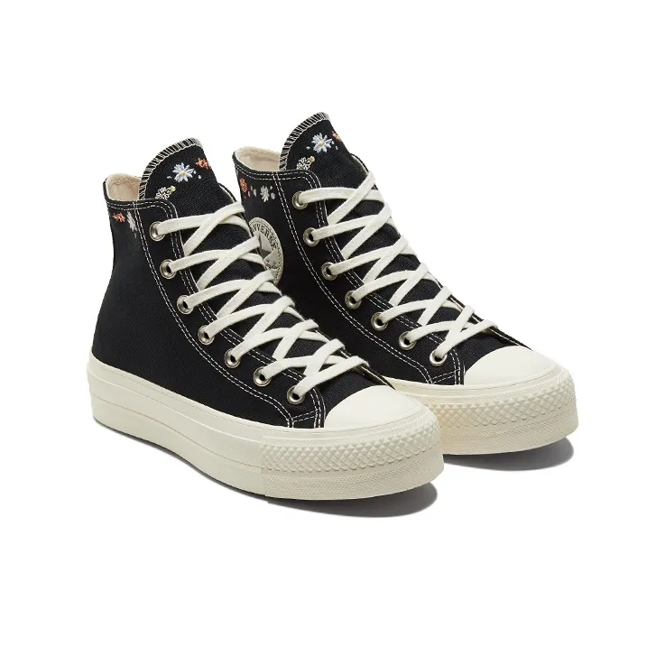 Converse Chuck Taylor All Star Lift Hi Black Floral Embroidery Women's-2