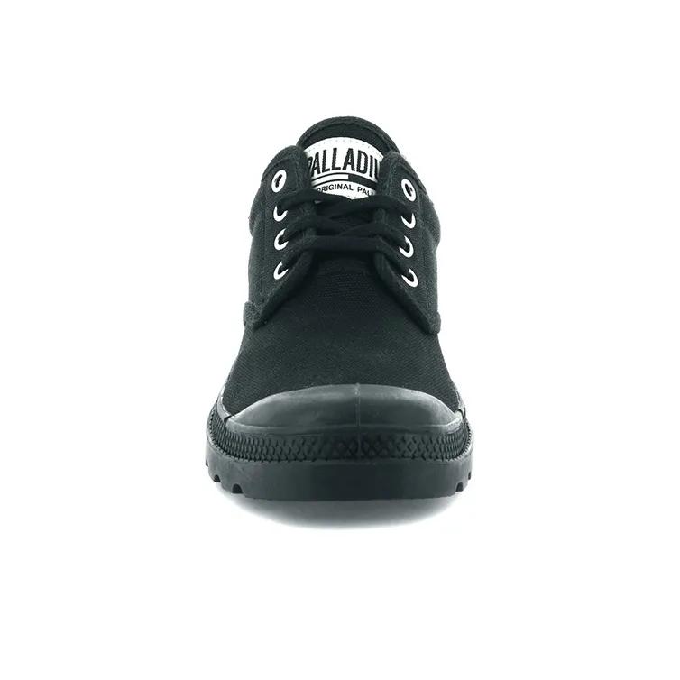 Palladium Pampa Ox Originale Slip Resistant Abrasion Resistant Breathable Low Top Canvas Shoes Unisex Black-3
