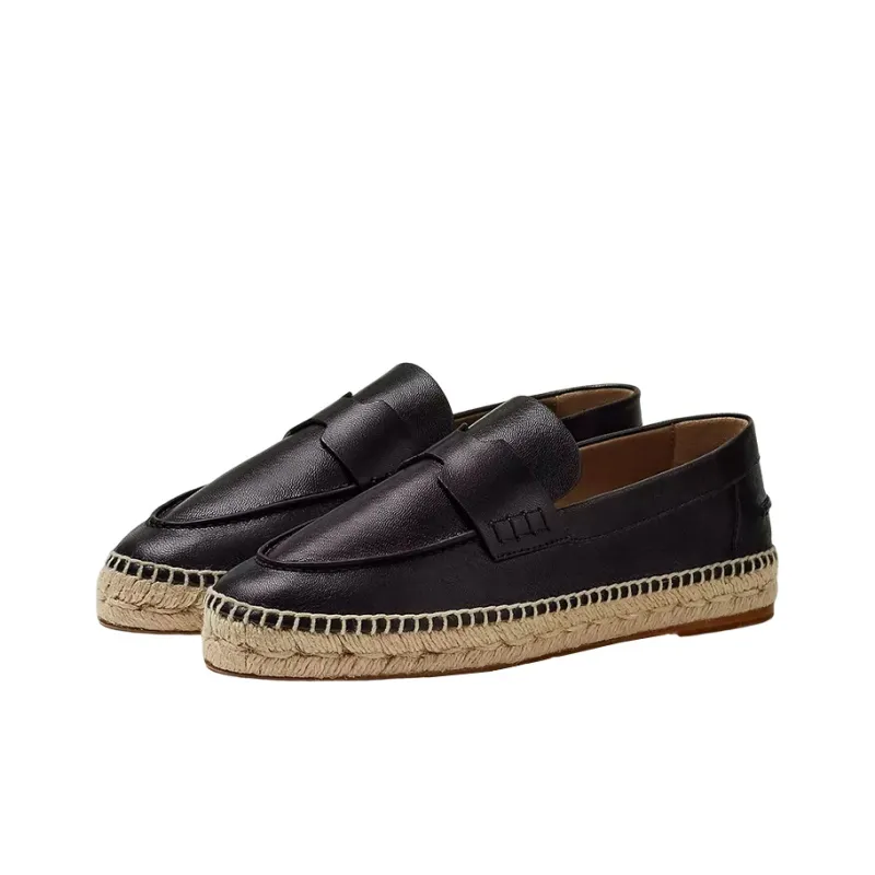 HERMES Trip Flat Shoes Women's Black-2