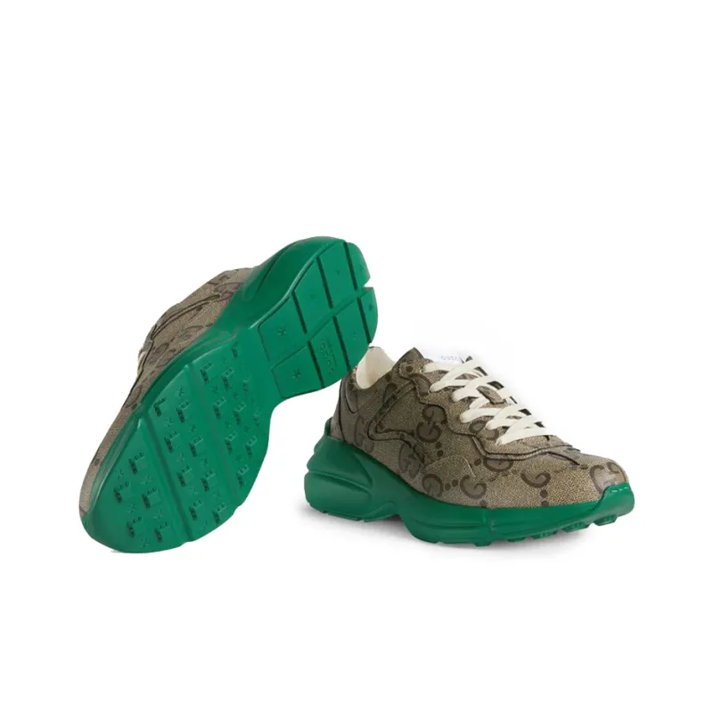 GUCCI 100 Rhyton 'Beige Green Monogram'-4