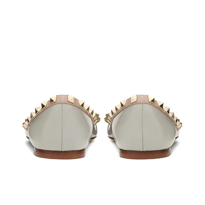 Valentino Rockstud Casual Single Shoes Women's Green-4