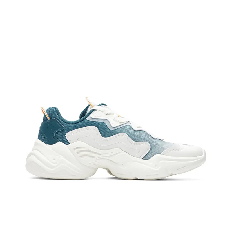 Anta Life Collection Cushioning Anti Slip And Wear Resistant Low Top Chunky Sneakers Men's White Blue-1