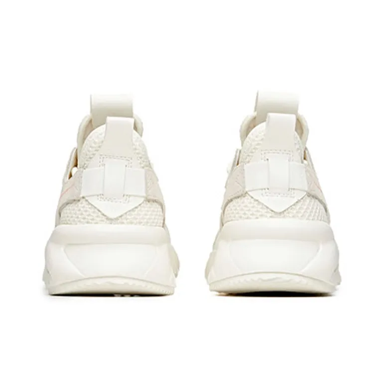 ANTA Chunky Sneakers Women's Low Top Ivory White/Light Brown-4
