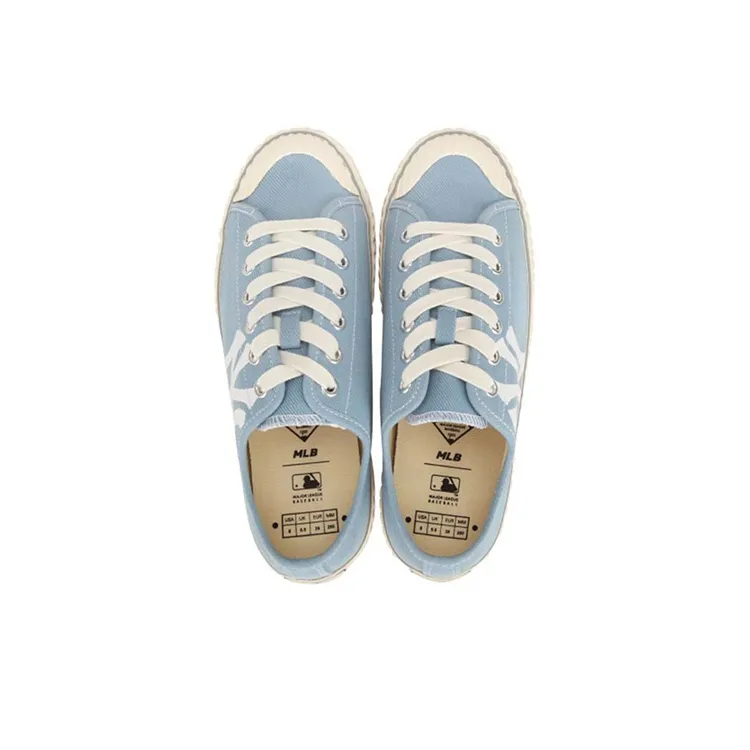 MLB Playball New Chunky La Dodgers Anti Slip Wear Resistant Breathable Lightweight Low Top Canvas Shoes Unisex Blue-2