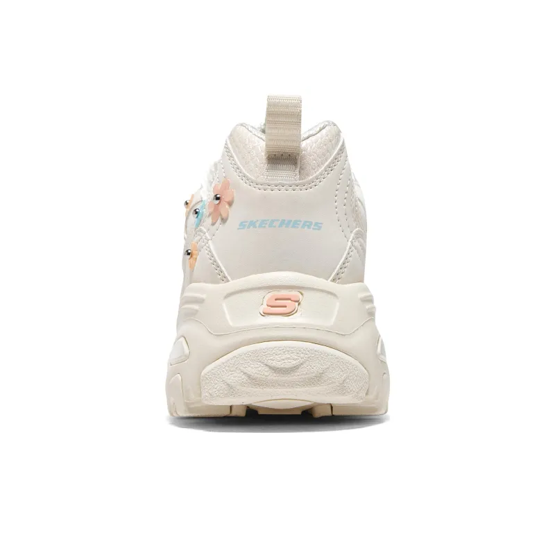 Skechers D'Lites 1.0 Chunky Sneakers Women's Low Top Beige/White/Blue-4
