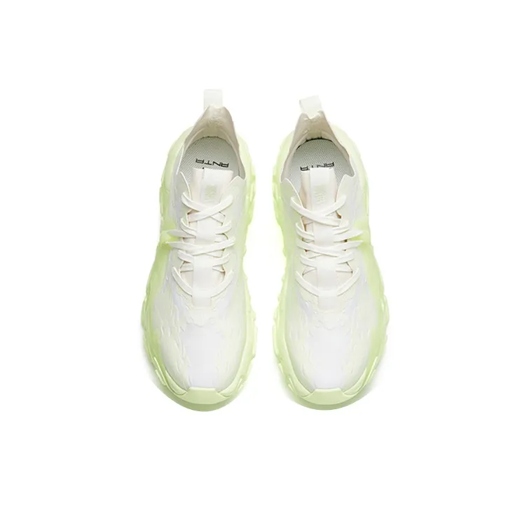 ANTA Chunky Sneakers Men Low Top White/Neon Green-3