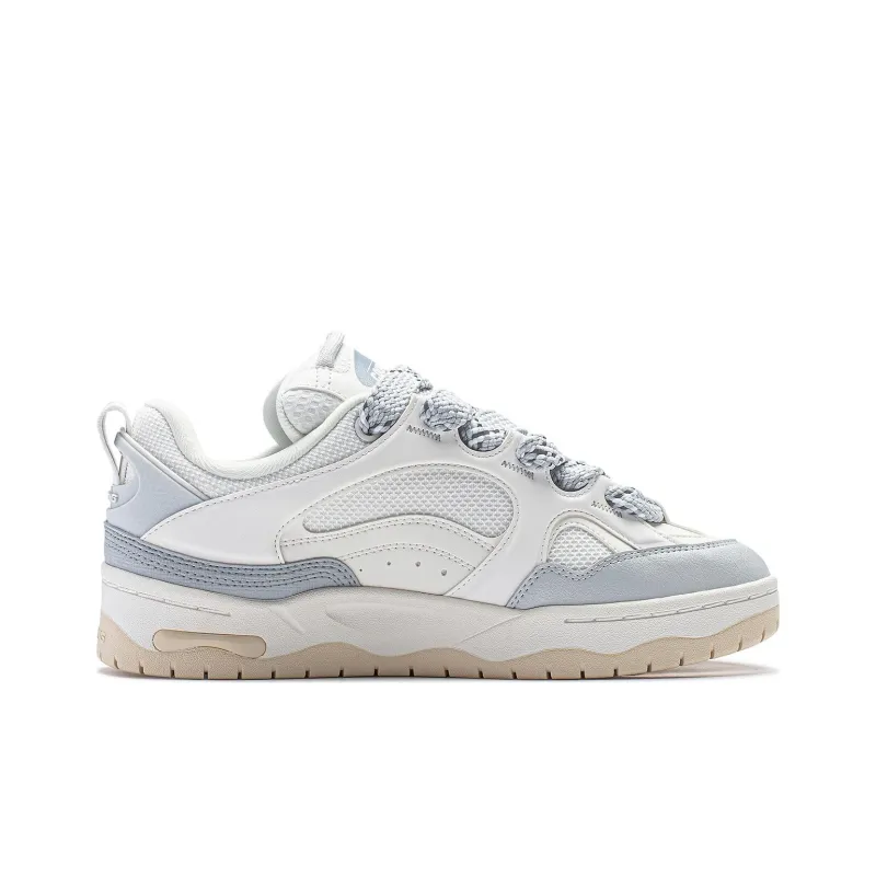 LiNing CF Reputation Abrasion-Resistant Cushioning Low-Top Casual Shoes Men's Mist White-1