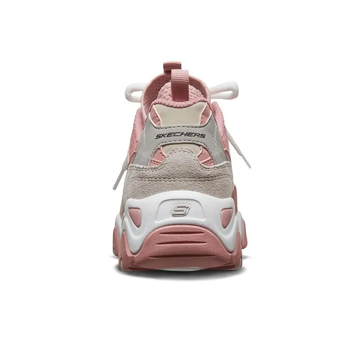 Skechers D'LITES 2.0 Cushioning Anti-Slip And Wear-Resistant Low-Top Chunky Sneakers Women's Pink Gray-3