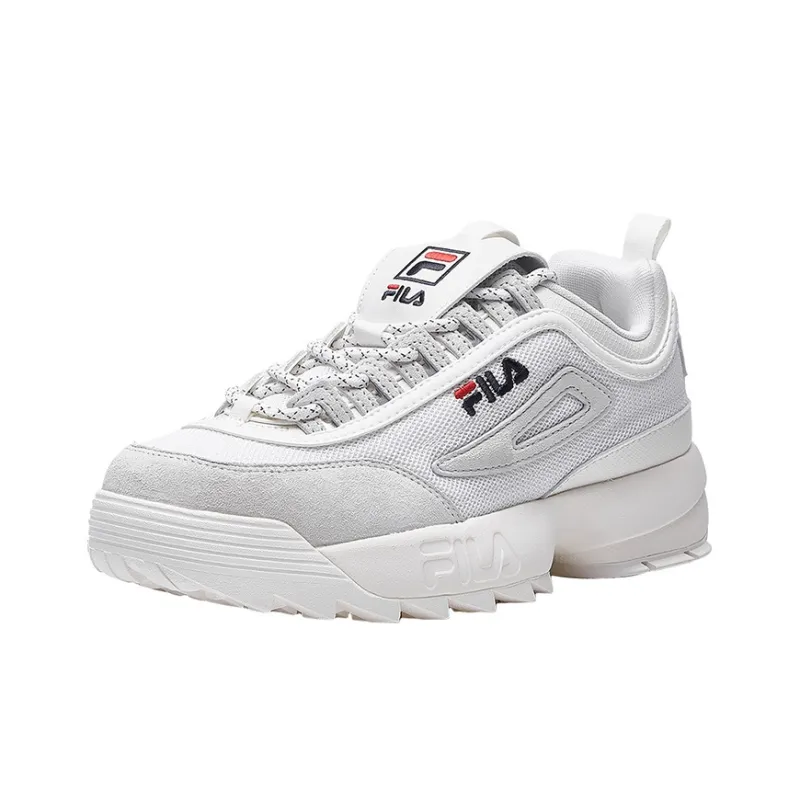 FILA FUSION Disruptor 2 Cushioning Anti Slip And Wear Resistant Low Top Chunky Sneakers Women's White-1