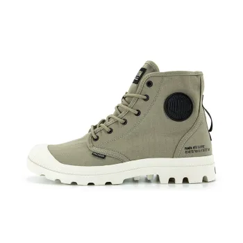 Palladium Pampa Hi Htg Supply Anti Slip And Wear Resistant Breathable High Top Canvas Shoes Unisex Sand Dune Green