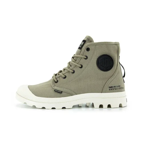 Palladium Pampa Hi Htg Supply Anti Slip And Wear Resistant Breathable High Top Canvas Shoes Unisex Sand Dune Green