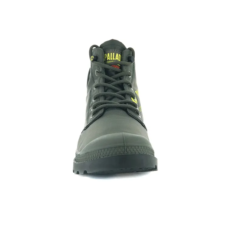 Palladium Pampa Rcycl Wp 2 Anti-Slip And Wear-Resistant Water-Resistant High-Top Canvas Shoes Unisex Army Green-3
