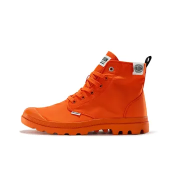Palladium Mono Chrome III Wear-Resistant Breathable Cushioning High-Top Canvas Shoes Unisex Fire Orange